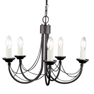 Netlighting Carisbrooke 5 Light Chandelier Black Finish E14