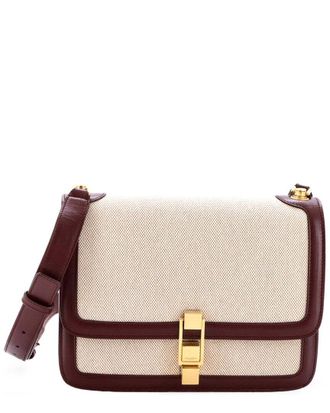 Saint Laurent Beige Canvas Carre Satchel (Authentic Pre-Loved)