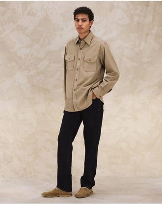 Fortela CPO Twill Cotton Overshirt in Camel at Nordstrom, Size X-Large