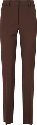 Federica Tosi Pantalone Dritto Frescolana - Dames - Straight fit broeken - Bruin - M - Wol - Broeken
