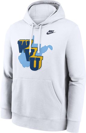 Nike West Virginia 1965 Throwback Club Nike Mens College Pullover Hoodie in White | NKDK10AWVV-0T2