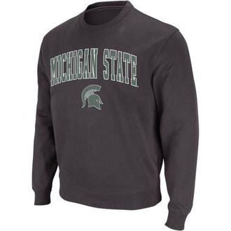 Colosseum Mens Colosseum Charcoal Michigan State Spartans Arch & Logo Crew Neck Sweatshirt at Nordstrom, Size Medium