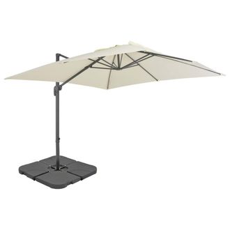 Berkfield Home Garden Parasol with Portable Base Sand in Beige