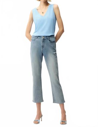 Joseph Ribkoff V-Neck Sleeveless Straight Top In Sky Blue