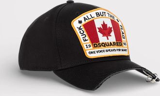 Dsquared2 Mens Dsquared2 Canadian Flag Baseball Cut Cap Black - Size: ONE size