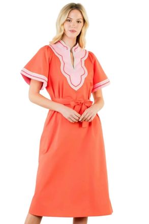 THML Clothing Simone Midi Dress In Orange