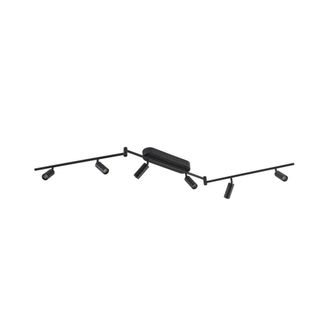 Lindby L&aacute;mpara de techo led de metal negro