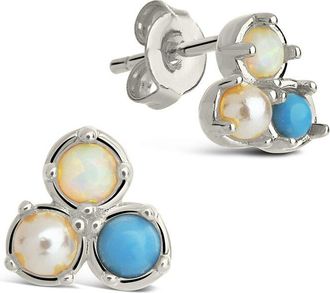 Sterling Forever Silver Triple Stud Earrings