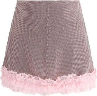 Self Portrait Kristal Minirok met Strass - Dames - Korte rokken - Veelkleurig - S - Rokken