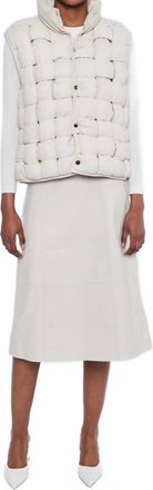 Dea Woven Leather Vest In Bone