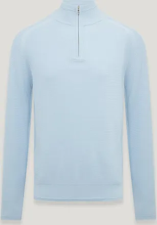 Belstaff Belstaff Guide Quarter Zip Jumper Mens Organic Cotton Sky Blue Size 3XL