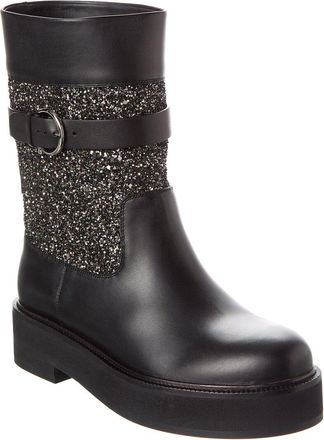 Ferragamo Ean Leather & Glitter Boot