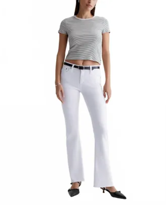 AG - Adriano Goldschmied Angel Low Rise Bootcut Jean In Pearl White
