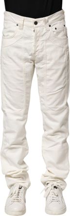 Jeckerson Mens Off White Cotton Pants - Ivory - Size 30 (Waist)