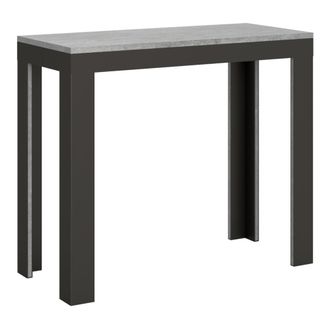 Itamoby Consola extensible 90x40/196 cm efecto madera gris cemento, hierro