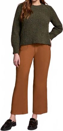 Tribal Boucle Long Sleeve Crew Sweater In Ivy