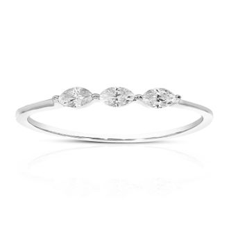 Vir Jewels 1/4 cttw Lab Grown Diamond 3 Stone Engagement Ring in Sterling Silver For Women
