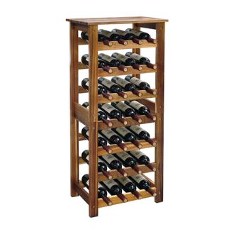 Relaxdays Botellero Relaxdays, 28 Botellas, Madera De Acacia, 91,5 X 43 X 22 Cm, Para Vino Tinto Y Blanco, Natural