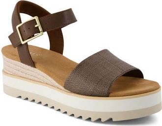 Toms Diana Platform Wedge Sandal in Dark Brown at Nordstrom, Size 6.5
