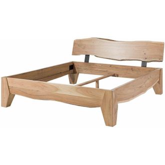 Massivmoebel24 pure acacia 315 Letto matrimoniale in legno di acacia - laccato / natur 200x200
