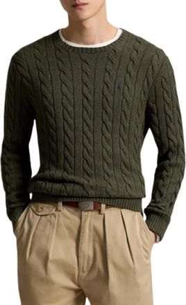 Ralph Lauren Maglione Girocollo a Treccia - - Knitwear - Uomo - Verde - M