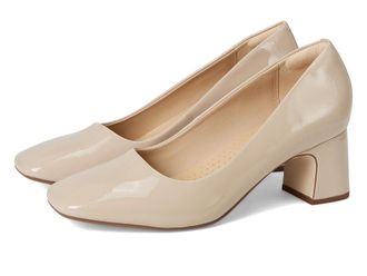 Clarks Fernie Court Womens Shoes Sand Patent Leather : 10 B - Medium