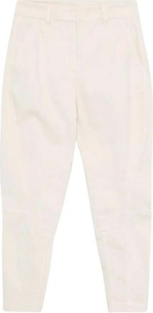 Brunello Cucinelli Gepaneelde Katoenen Broek - Dames - Broeken - Wit - Maat: XS Katoen