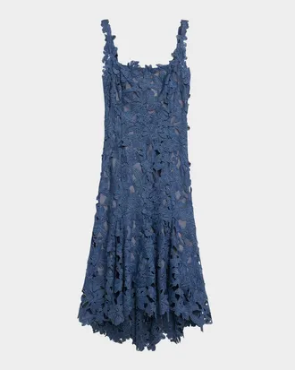 Oscar de la Renta 極美品 フローラル レースワンピース 4 Oscar de la Renta - Oscar de la Renta 極美品 フローラル