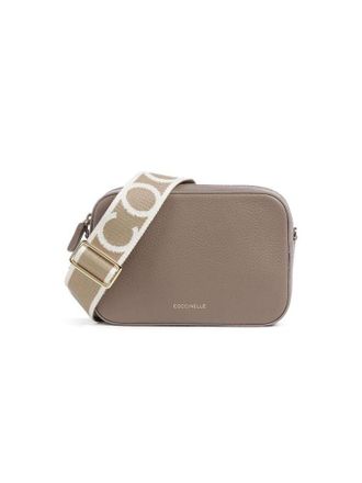 Coccinelle Womens Mini Crossbody Bag Warm Taupe Cowhide | Ribbon: Polyester - Crossbody-Bags