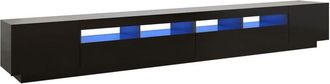 vidaXL Mueble para TV con luces LED negro 300x35x40 cm vidaXL