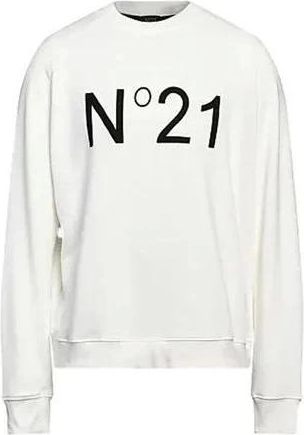N&deg;21 Felpa E04163291102 - Heren - Sweatshirts - Wit - XL - Katoen - Hoodies & sweatvesten