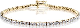 The Diamond Store 2ct Diamond Tennis Bracelet Claw Set in 9K Yellow Gold