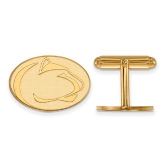 Diamond2Deal Sterling Silver Gold-plated Penn State University Lion Cuff Links