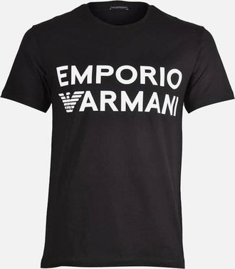 Emporio Armani Mens Bold Logo Crew Neck T-Shirt, Black - Size: 40