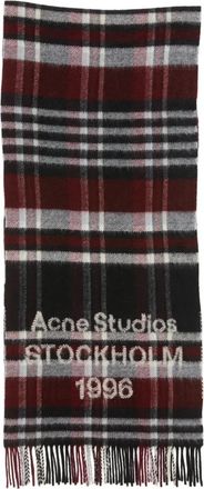 Acne Studios Sciarpa a quadri con logo - Nero