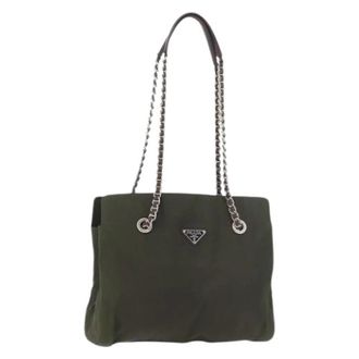 Prada Pre-owned Shoulder Bags, female, Green, Size: ONE SIZE Pre-owned Vintage Tote Bag