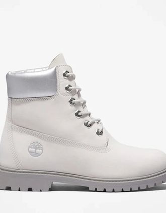 Timberland Womens Womens Premium 6 Inch boot - White / Silver - Size: 7
