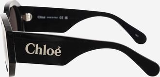 Chlo&eacute; Womens Logo Sunglasses Black Recycled Acetate