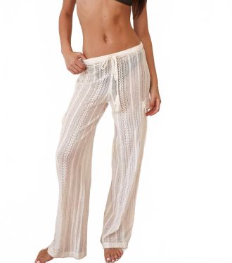 Dippin' Daisy's Swimwear Hammock Crochet Cover Up Pants In Cream