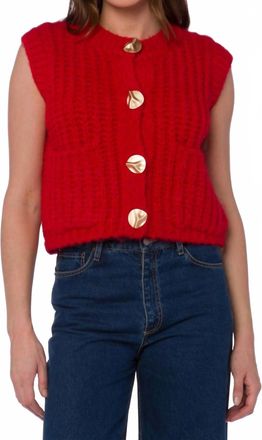 Velvet Heart Savoy Chunky Knit Vest In Ruby