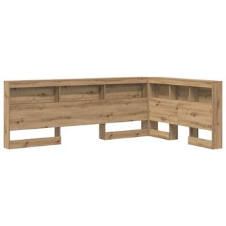 Berkfield Home Storage Headboard with Shelf Artisan oak 120 cm Engineered wood in Brown