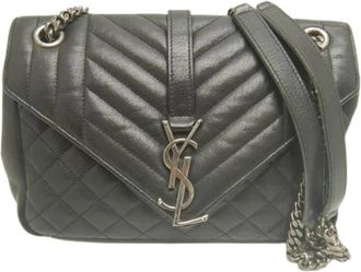 Saint Laurent Pre-owned Vintage Schoudertas - Dames - Vintage Schoudertas - Zwart - ONE Size - Leer - Vintage