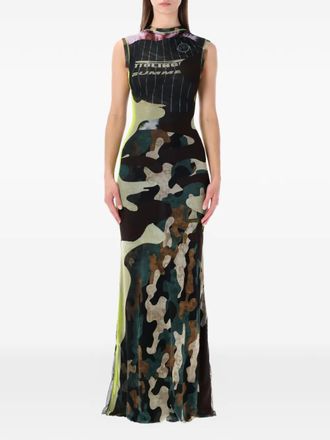 Ottolinger camouflage maxi dress - Green