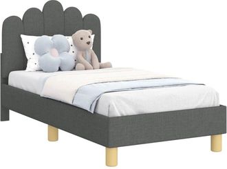 vidaXL Estructura De Cama Para Ni&ntilde;os Peque&ntilde;os Con Cabecera Gris Oscuro Vidaxl