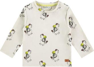 Babyface Allover Beaver Graphic Long Sleeve T-Shirt in Bone at Nordstrom, Size 18M