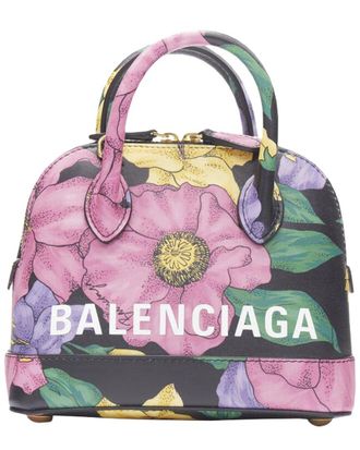 Balenciaga Ville Floral Logo Print Top Handle Crossbody Bag, Never Carried (Authentic Pre-Loved)