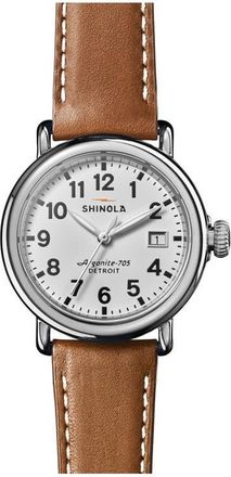 Shinola Runwell Leather Strap Watch, 36mm in White at Nordstrom