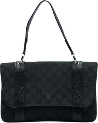 Gucci Pre-owned Vintage Schoudertas - Dames - Pre-owned - Zwart - Maat: ONE Size Leer