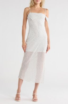 Asos Shoulder Strap Midi Dress in White Multi at Nordstrom Rack, Size 14 Us / 18 Uk