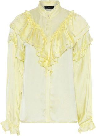Bruuns Bazaar Romantische Ruffle Shirt - Dames - Overhemden - Geel - M - Overhemden